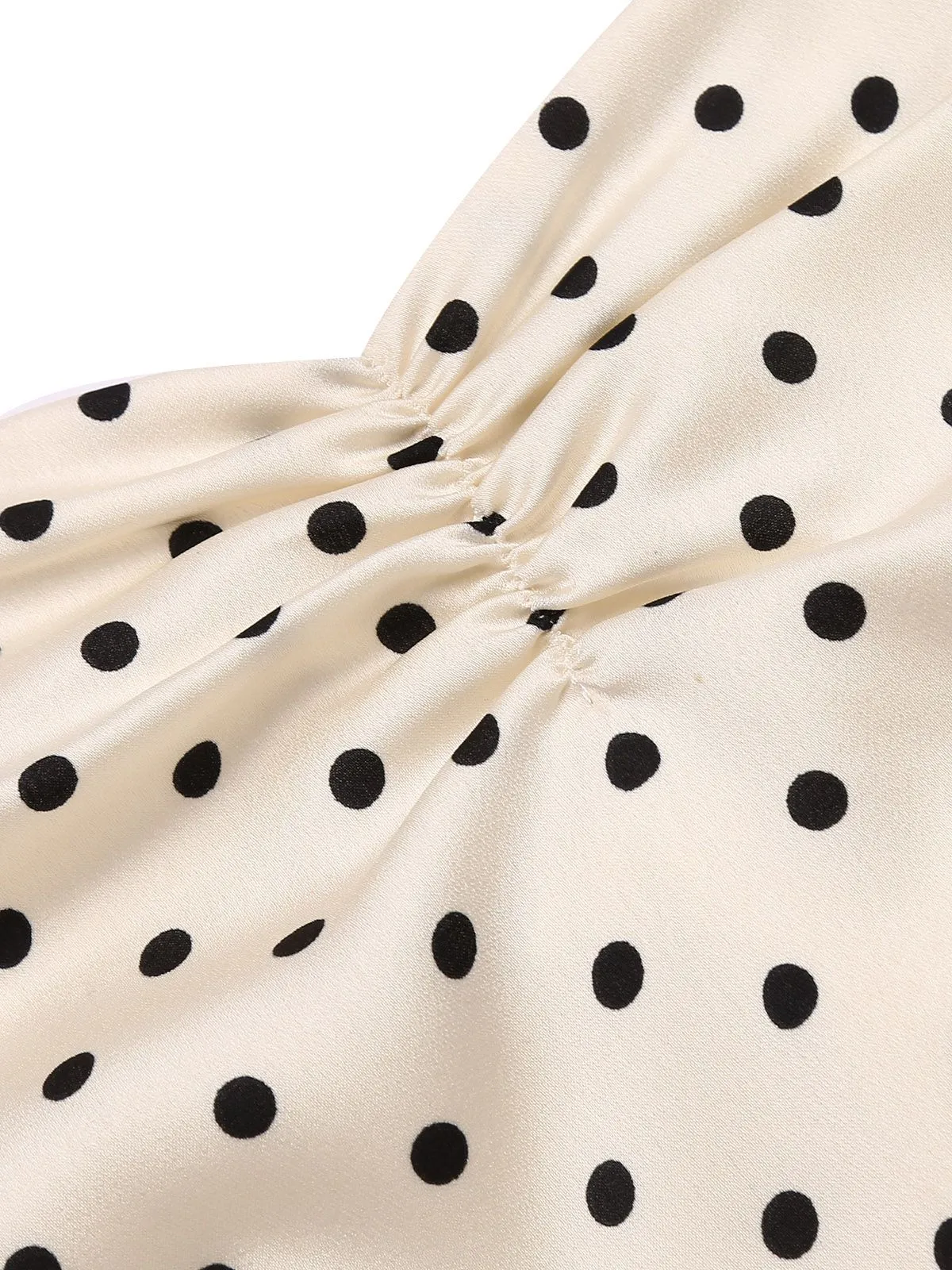 Ivory 1960s Polka Dot Halter Pencil Dress