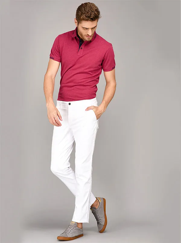 JadeBlue White Slim Fit Chinos