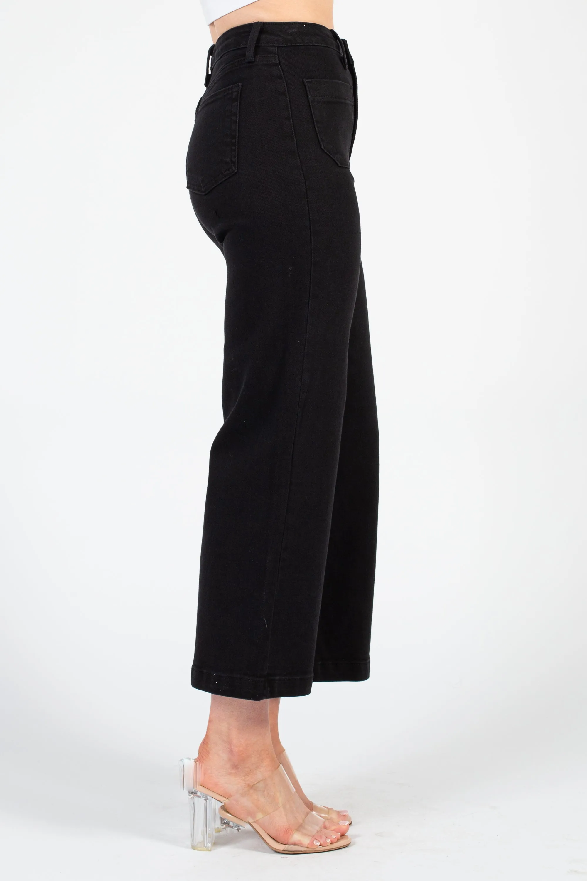 Just Black Denim Patch Pocket Wide Leg