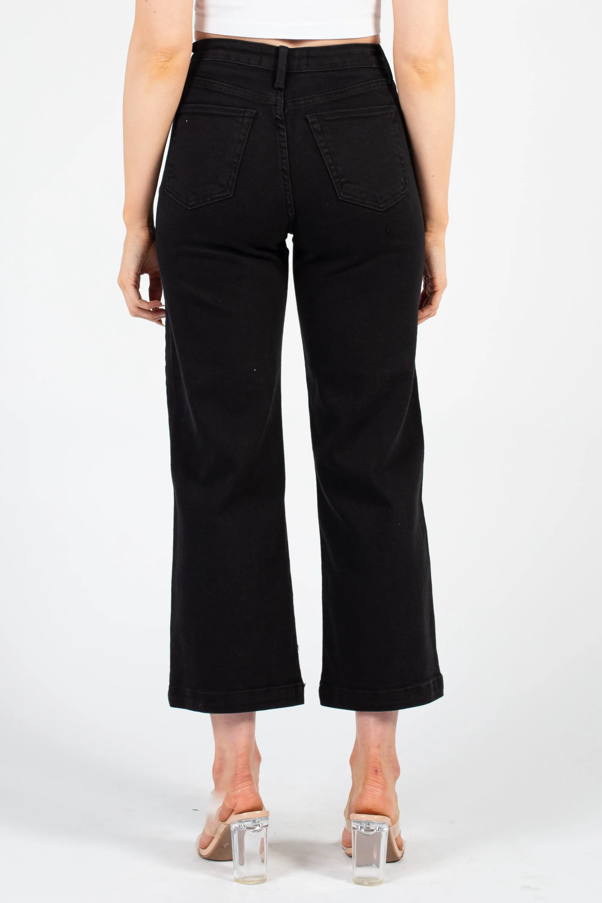 Just Black Denim Patch Pocket Wide Leg