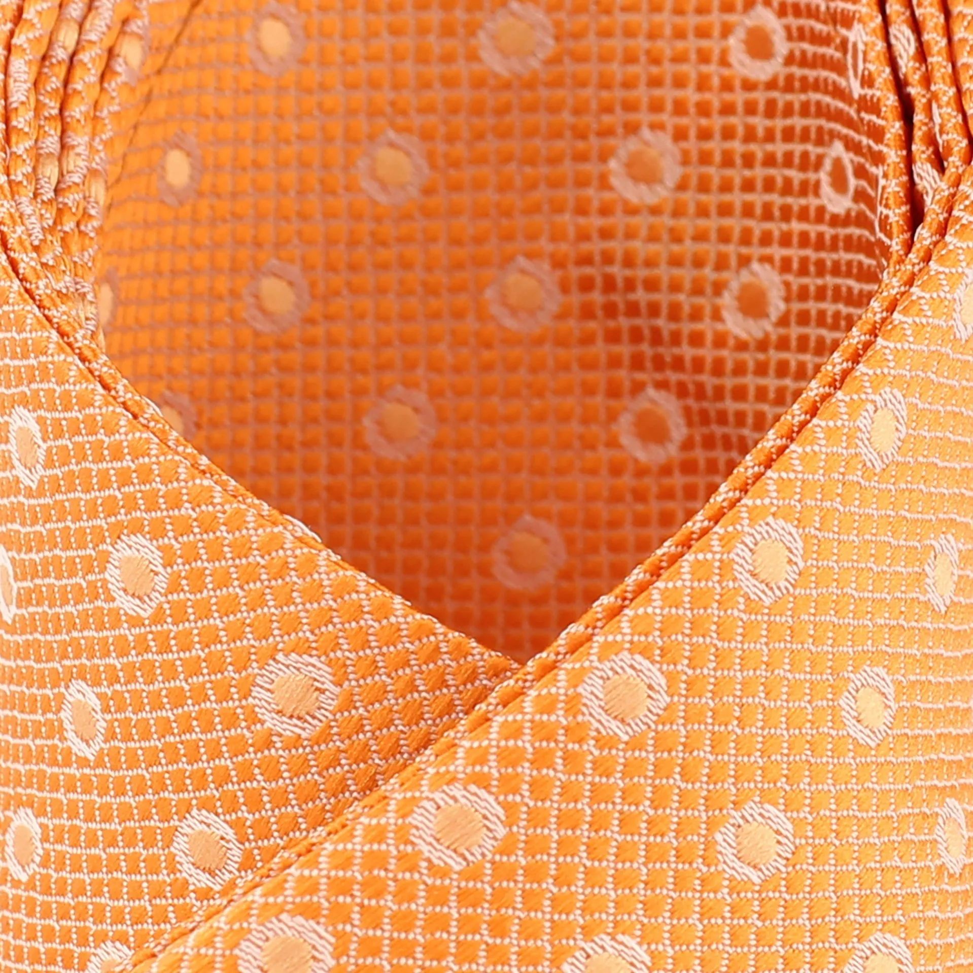 Kovove Orange Polka Dot Pocket Square For Men