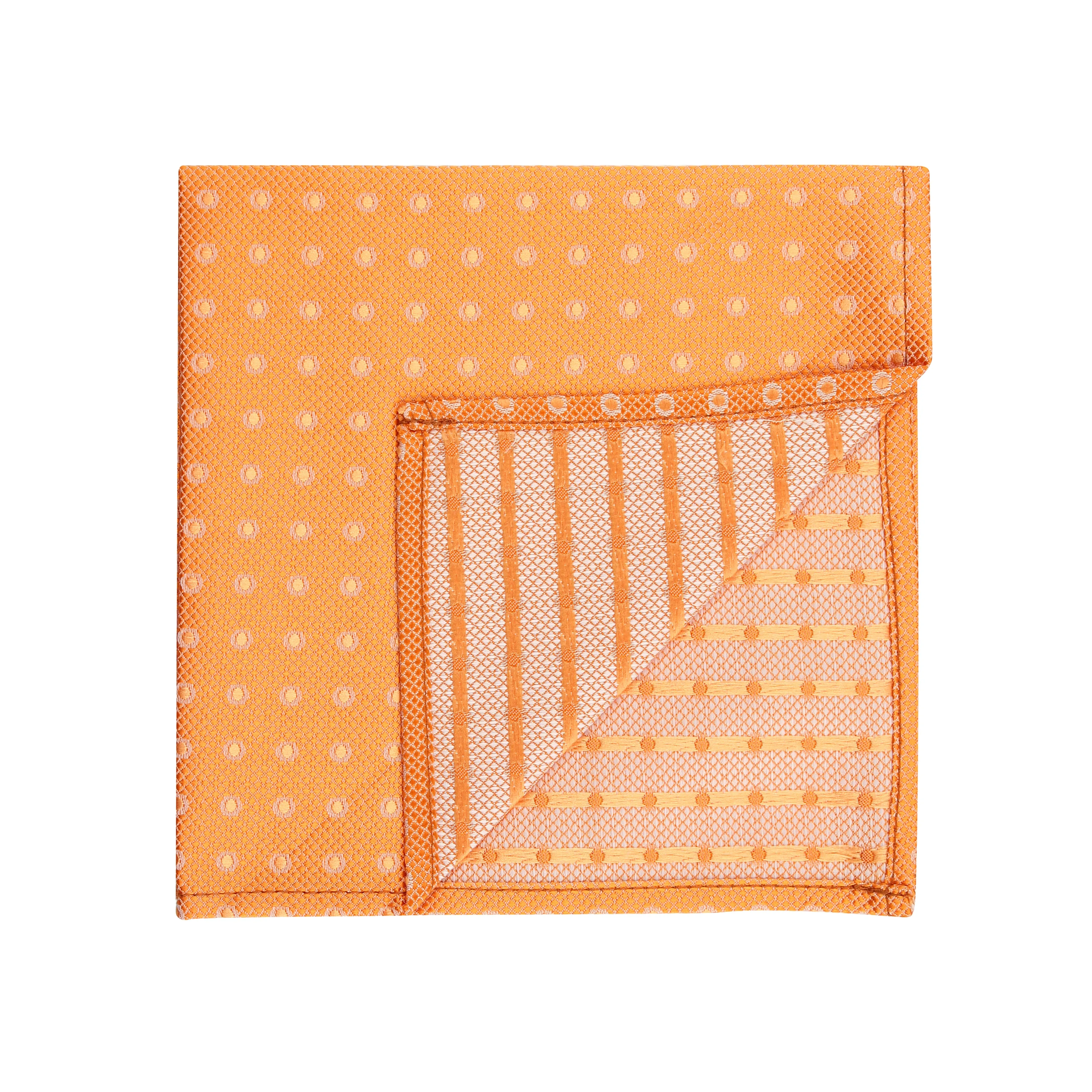 Kovove Orange Polka Dot Pocket Square For Men