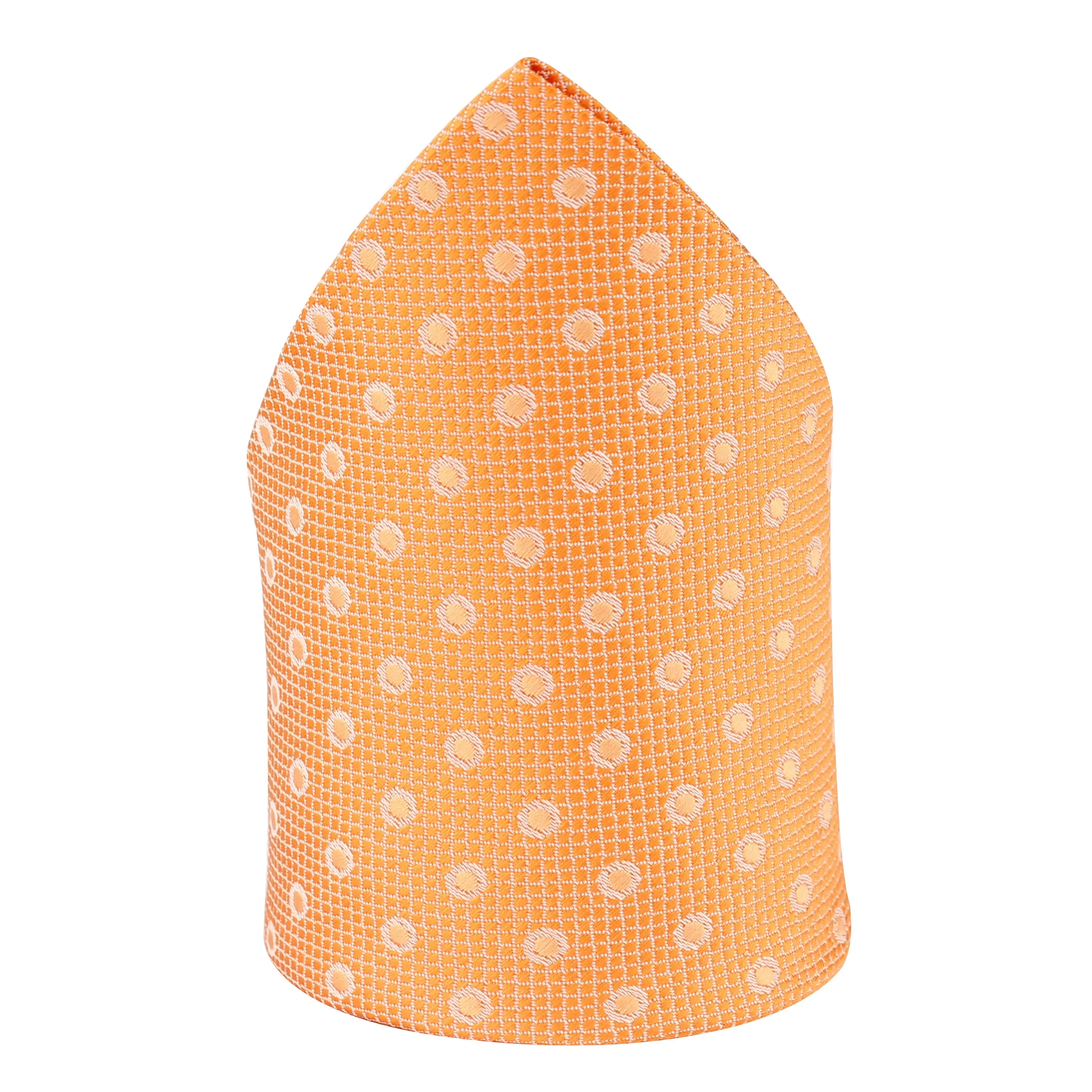 Kovove Orange Polka Dot Pocket Square For Men