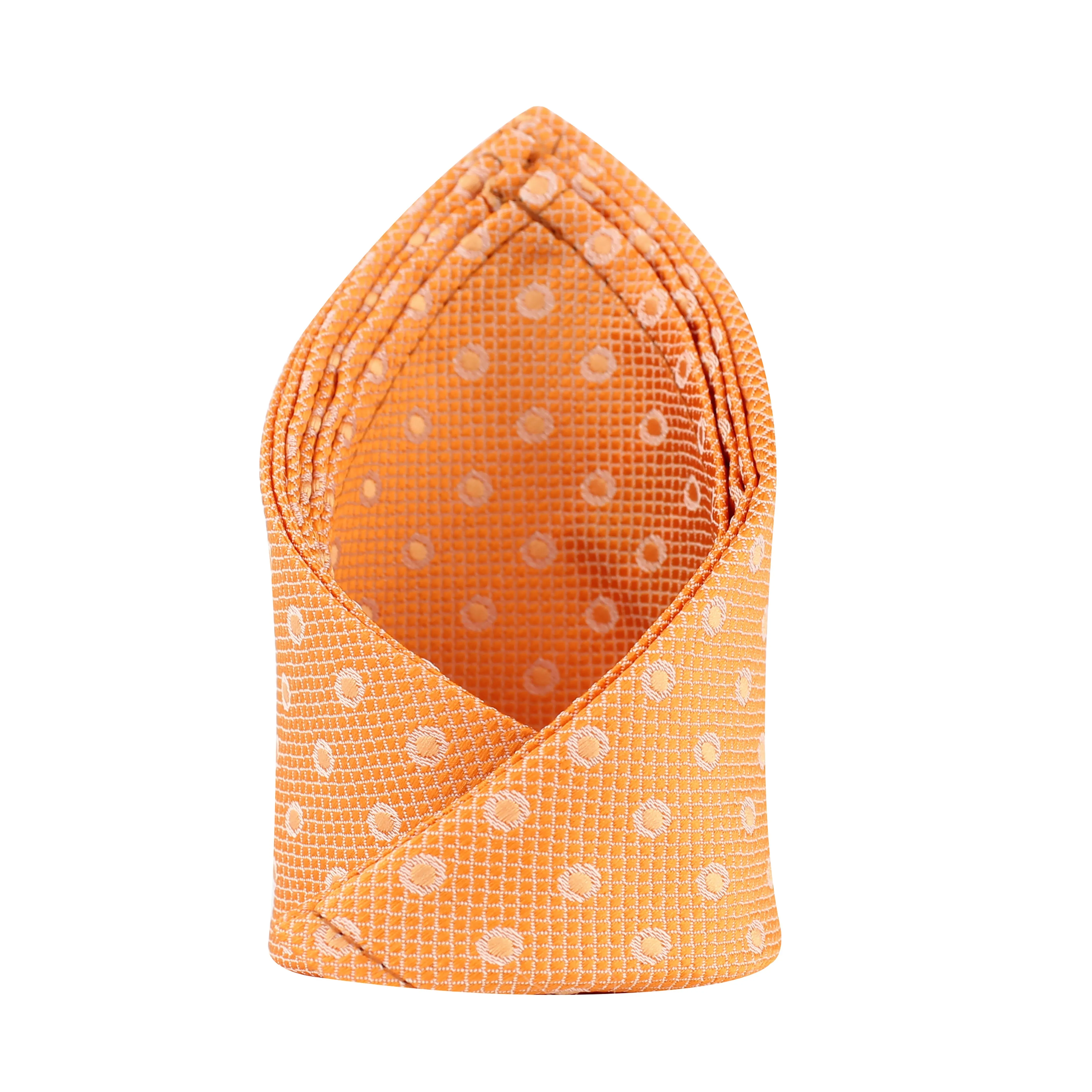 Kovove Orange Polka Dot Pocket Square For Men