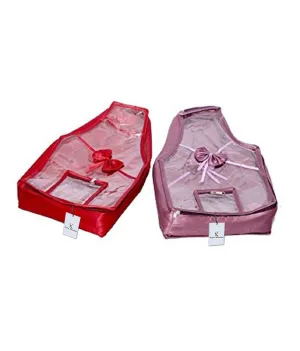 Kuber Industries 2 Piece Quilted Satin Blouse Cover Set