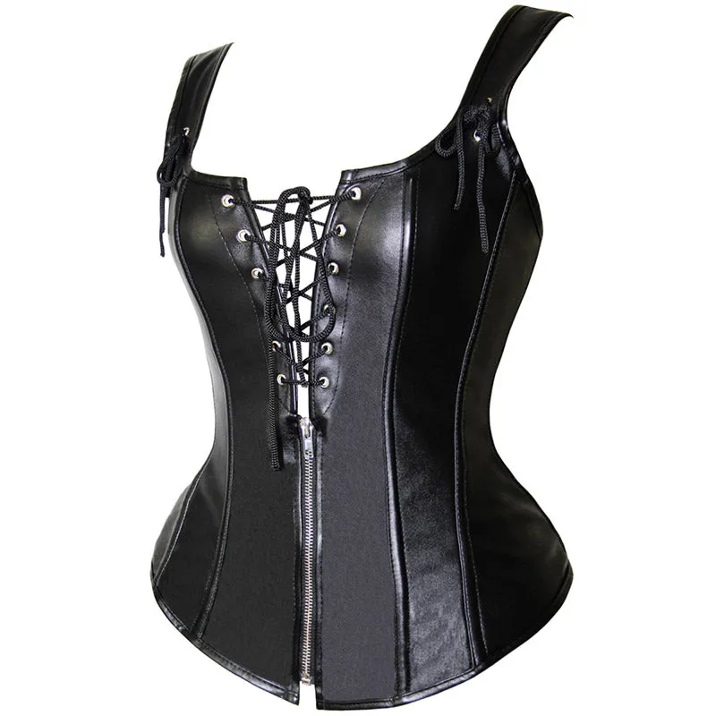 Lace Up Leather Corset Vest