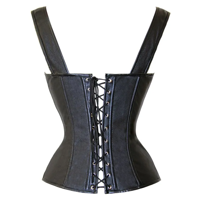 Lace Up Leather Corset Vest