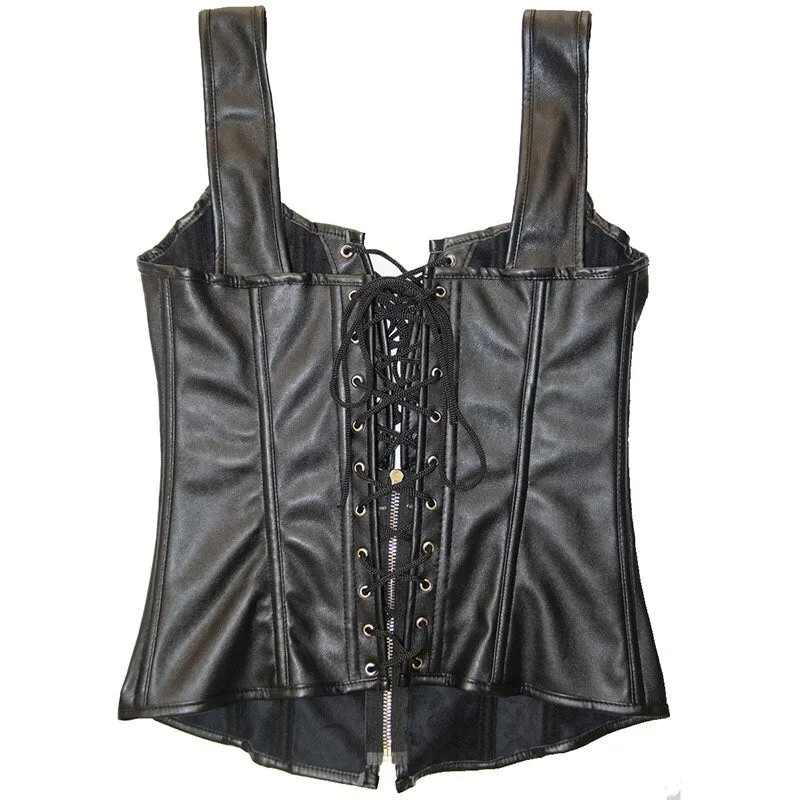 Lace Up Leather Corset Vest