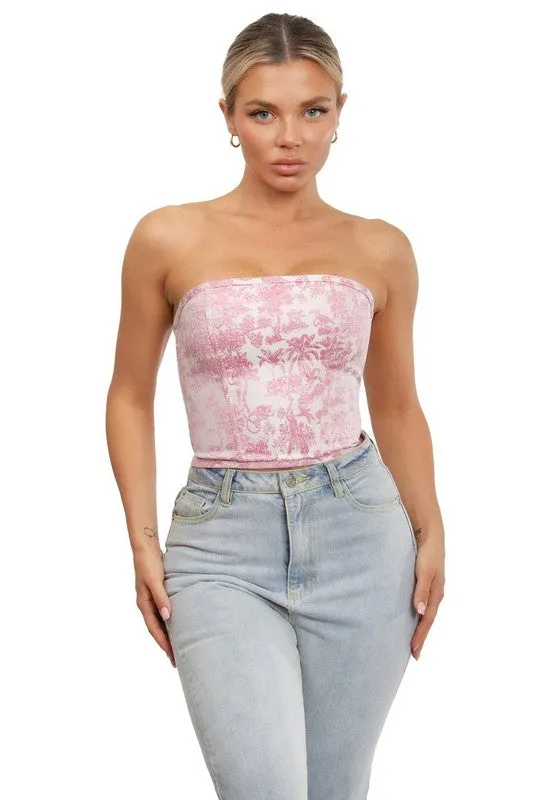 Laura floral corset, Pink