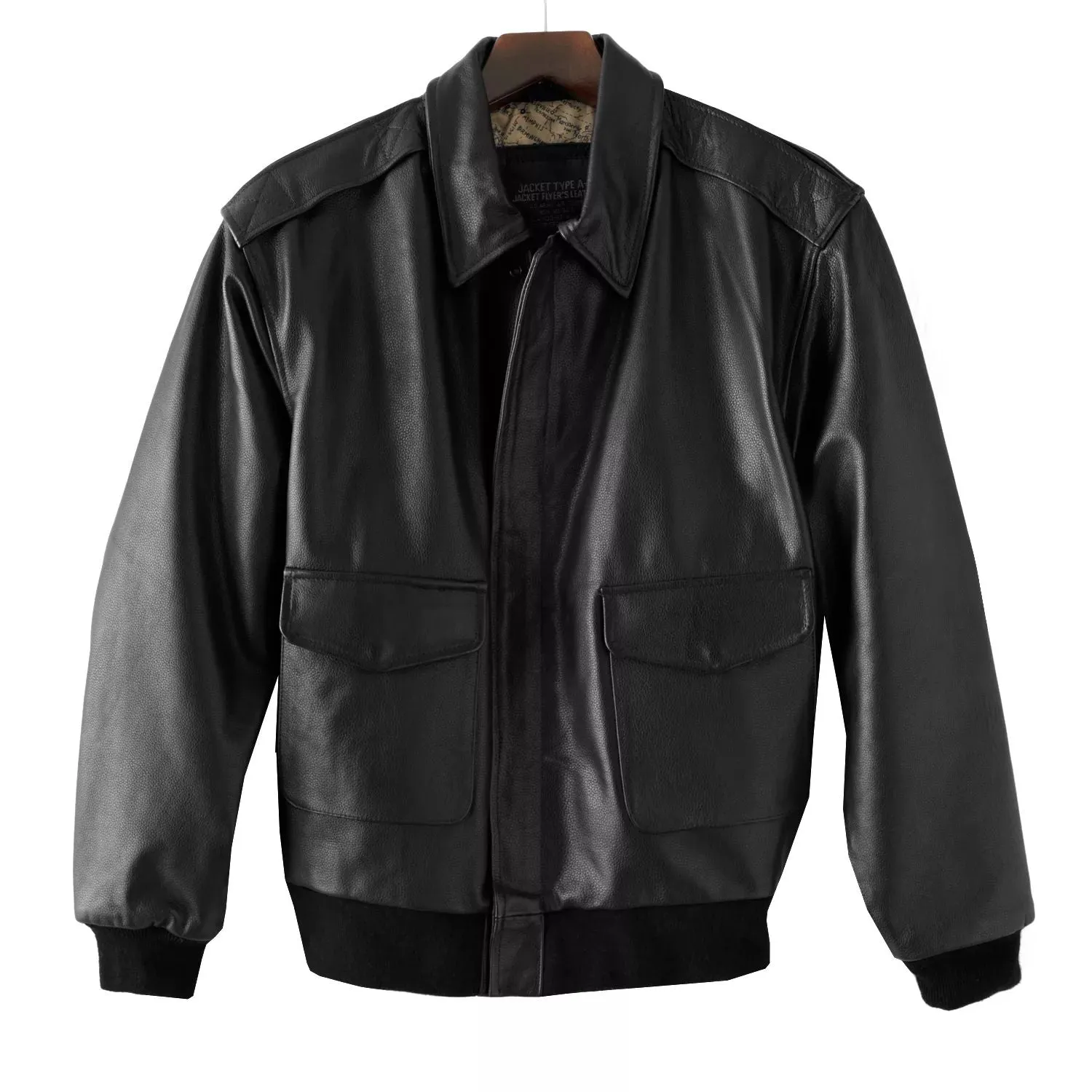 Leather bomber jacket Big & Tall A-2 Excelled, black