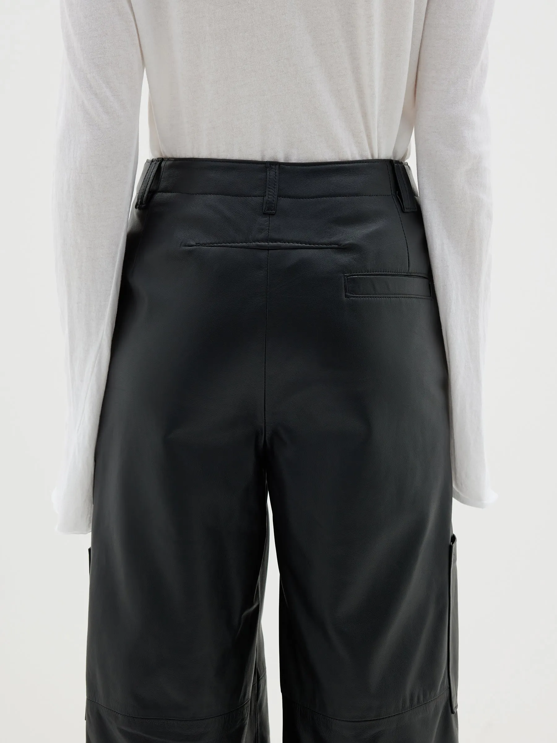 leather wide leg pant