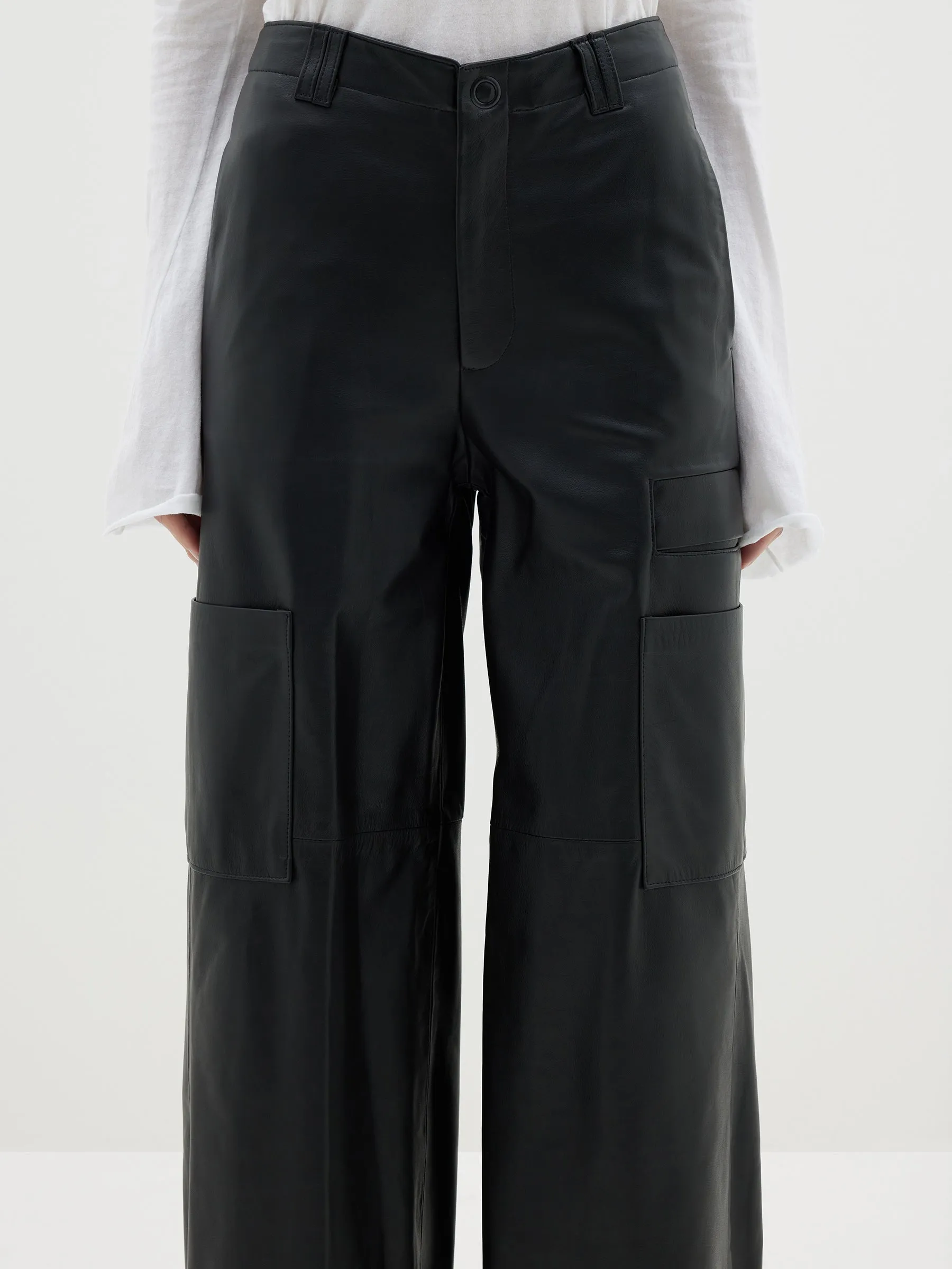 leather wide leg pant