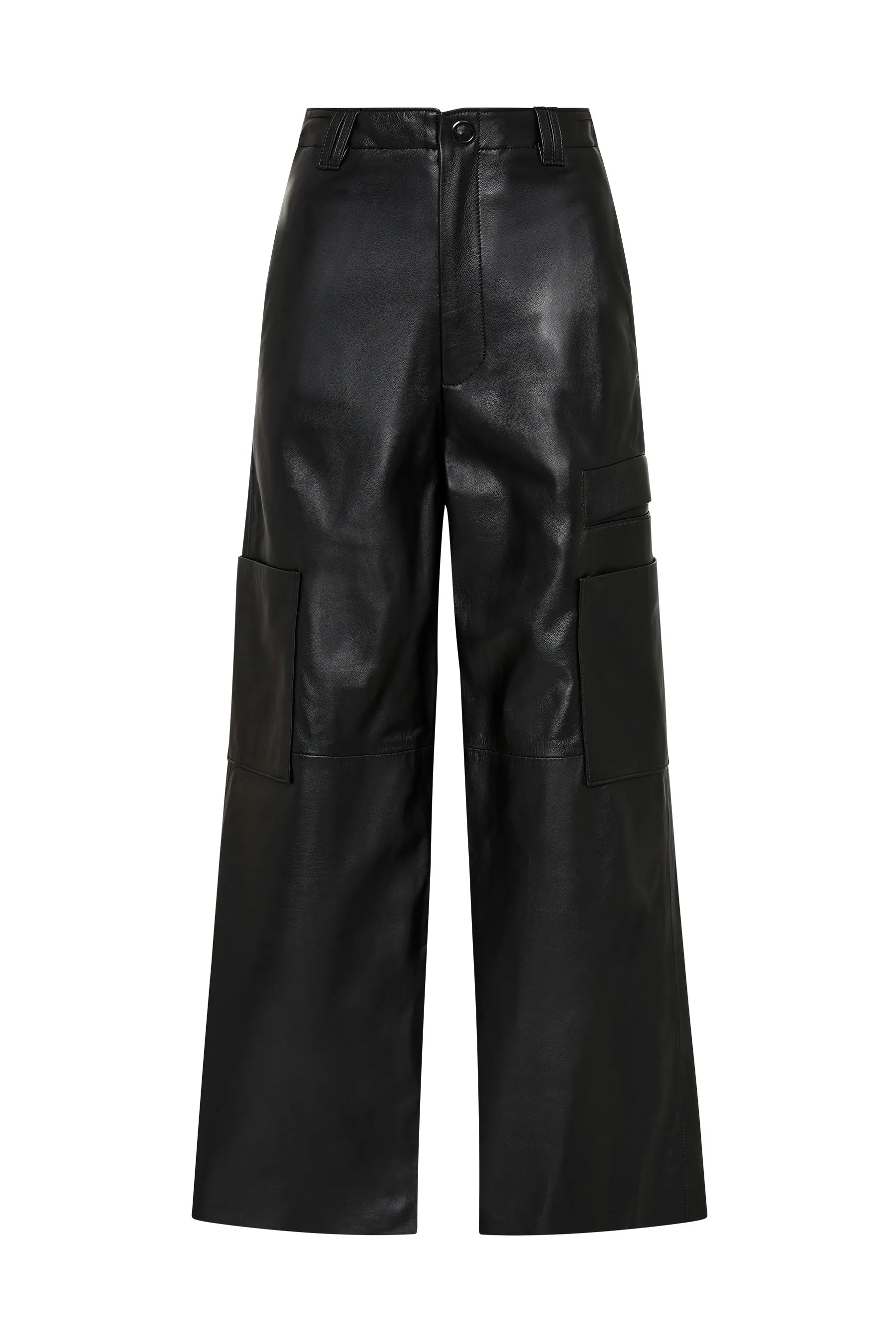 leather wide leg pant