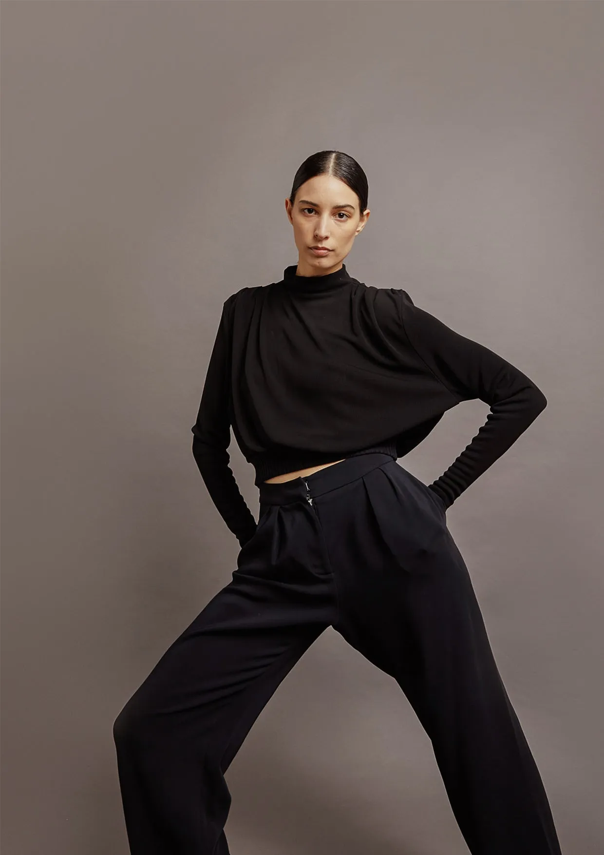 Lidia High-Waisted Loose-Leg Trousers