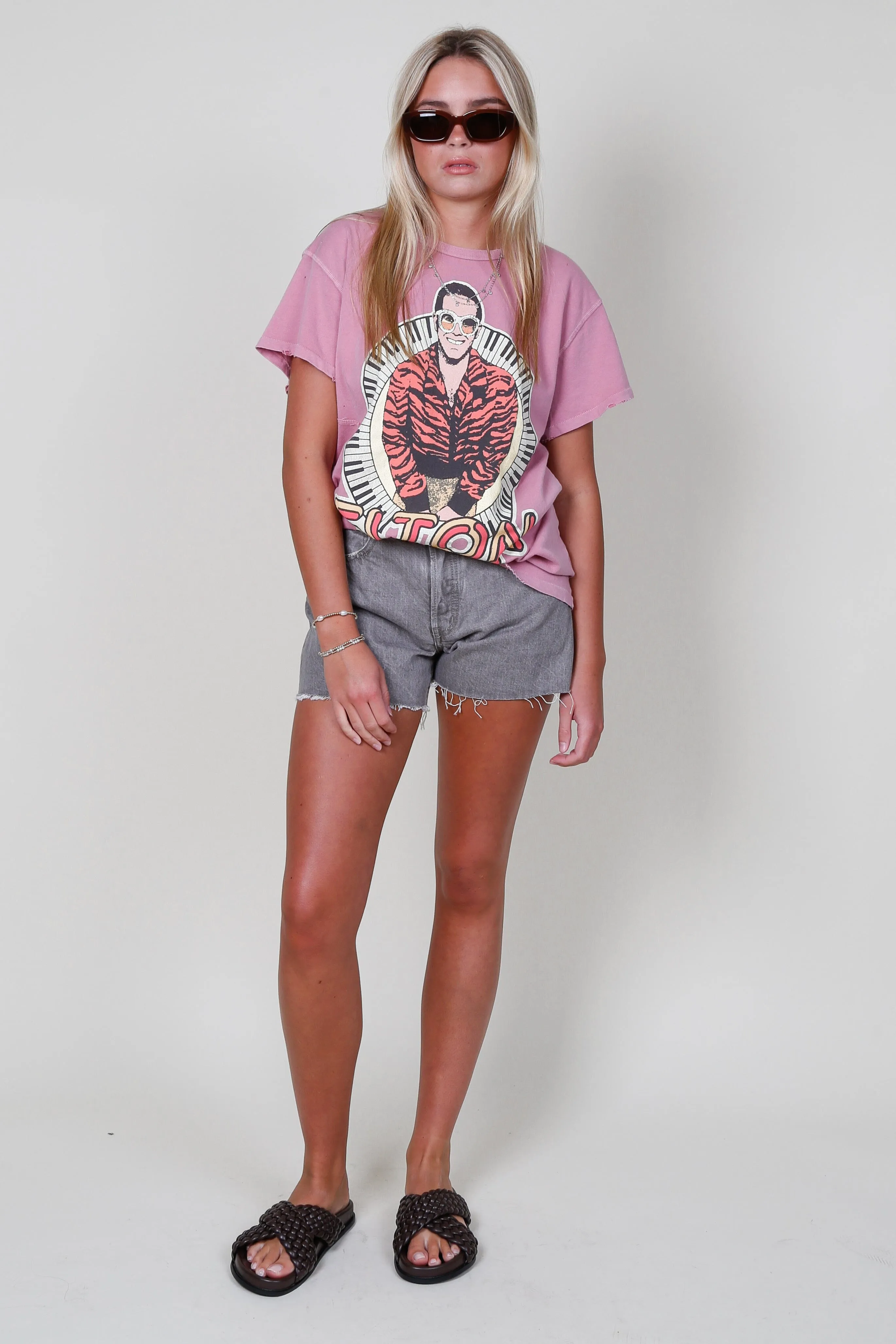 MADEWORN | Elton John Crew Tee - Petal