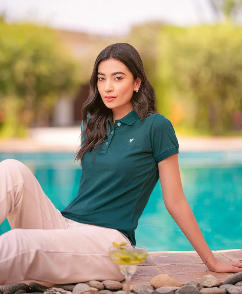 Marble Green Basic POLO (Women)