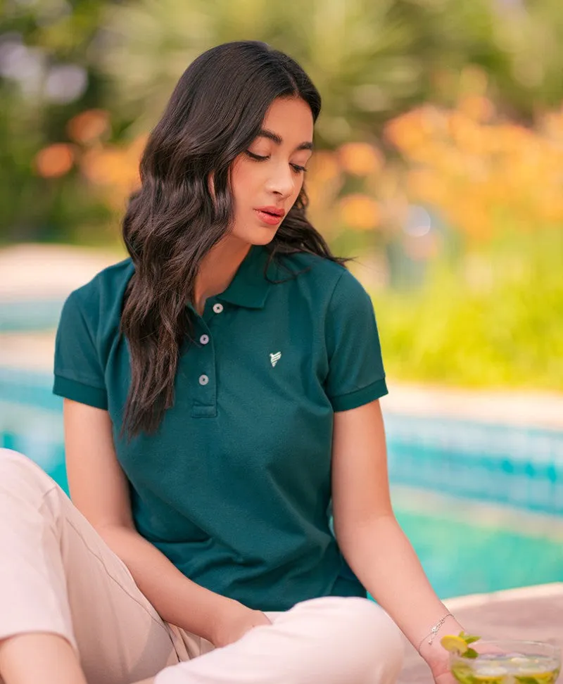 Marble Green Basic POLO (Women)