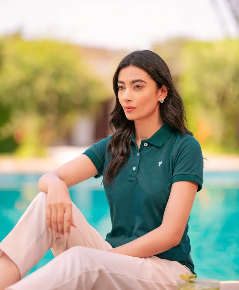 Marble Green Basic POLO (Women)