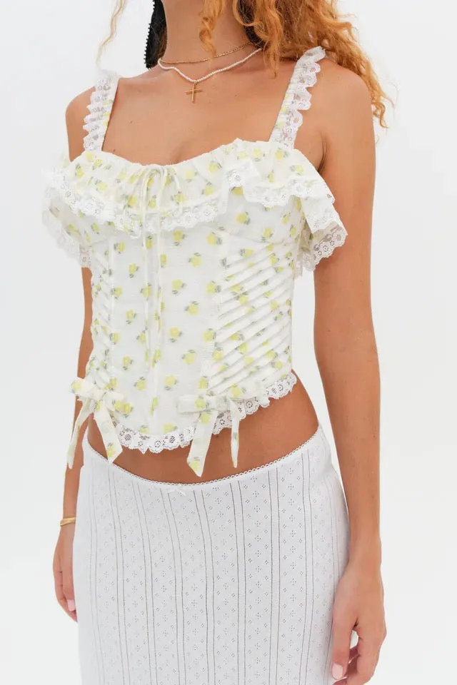 Melanie Corset Top ~ Yellow