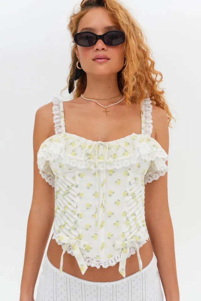 Melanie Corset Top ~ Yellow