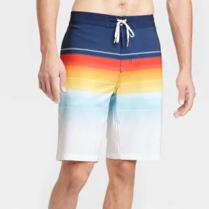 New - Men's 10" Sunset Striped Swim Shorts - Goodfellow & Co