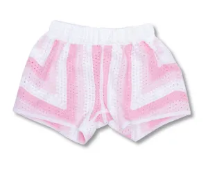 Pink Stripe Crochet Short