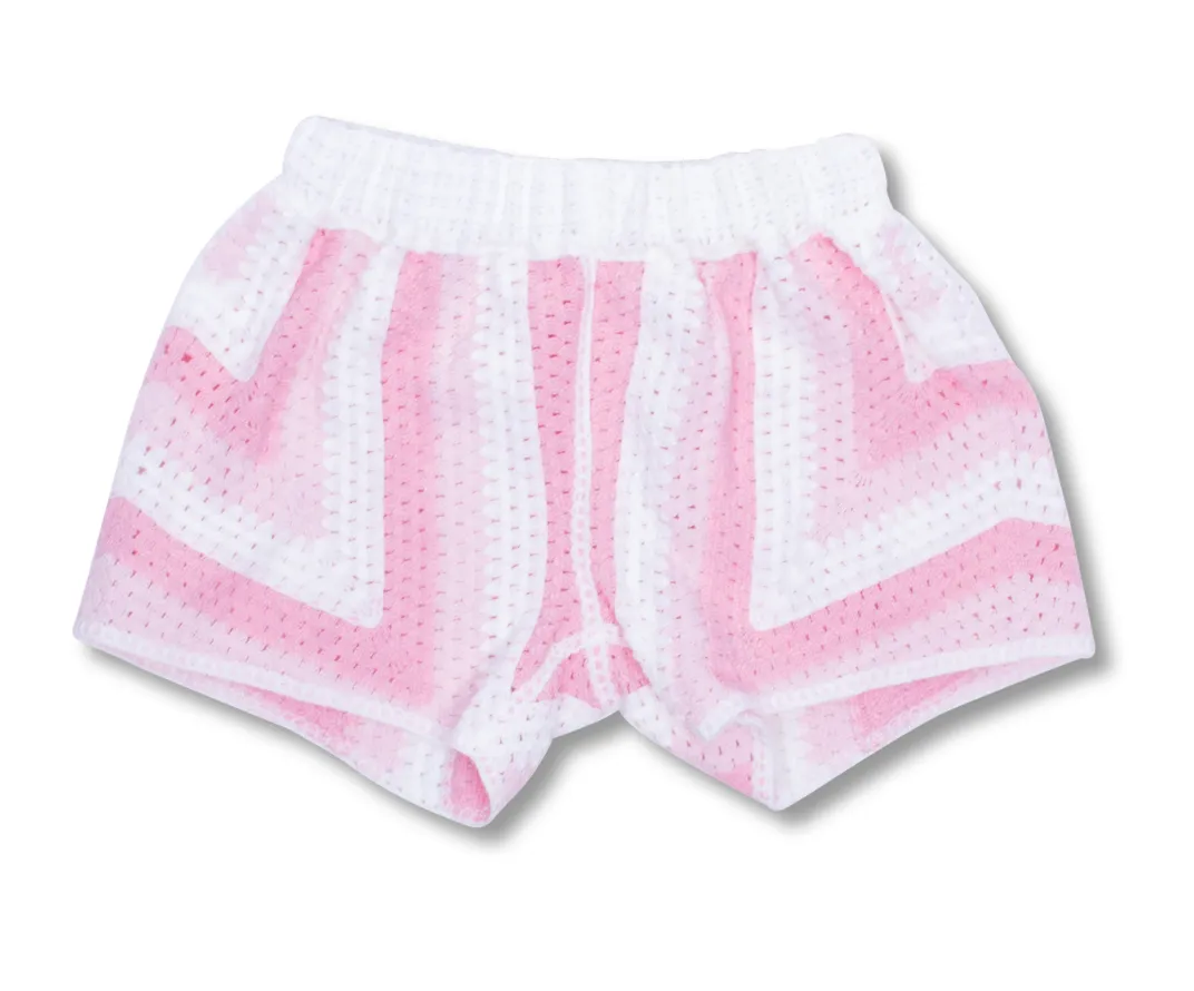 Pink Stripe Crochet Short