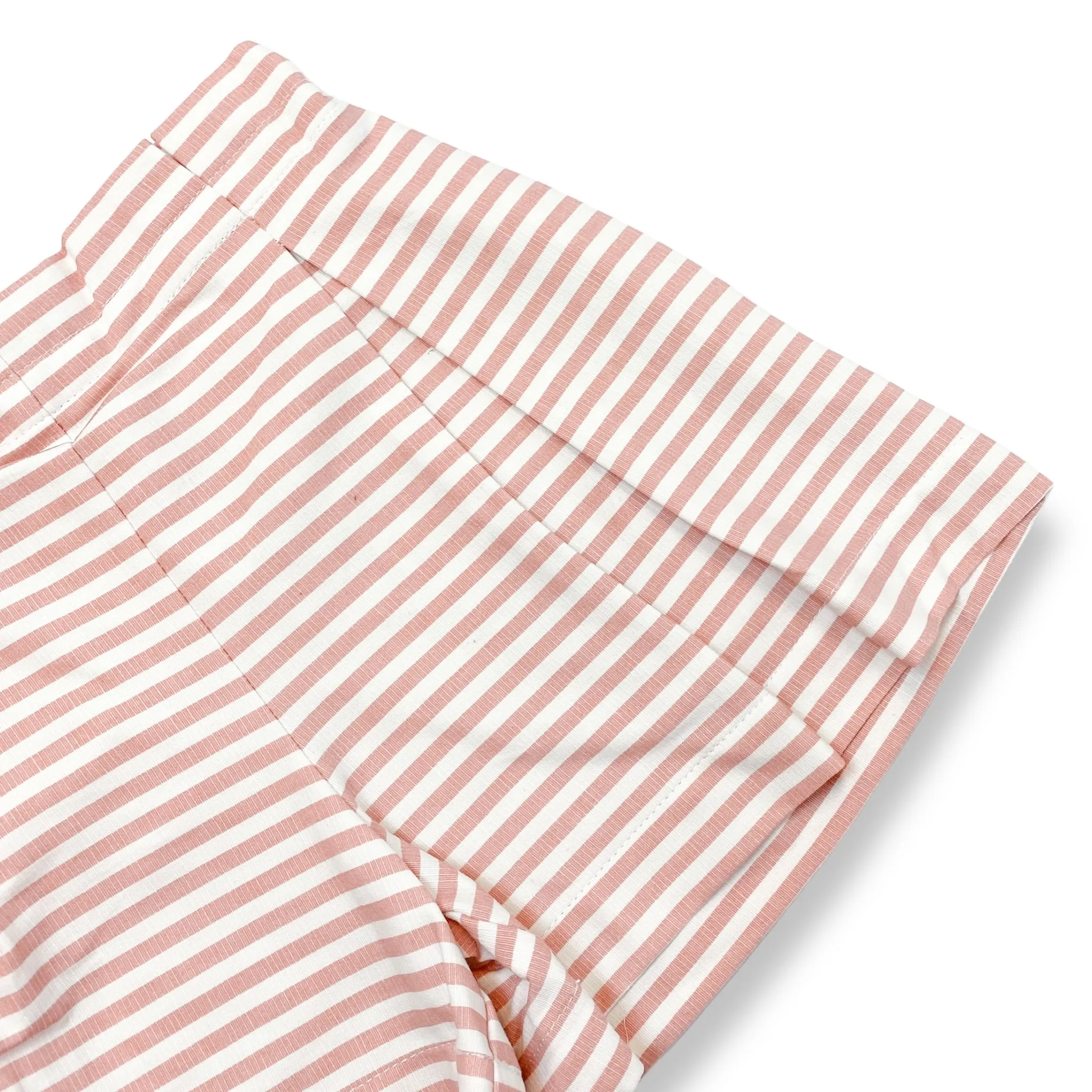 Pink Striped Pleat Shorts