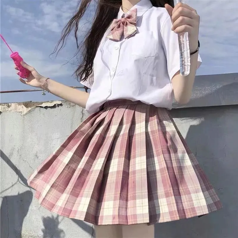 Plaid Summer High Waist Pleated Mini Skirts