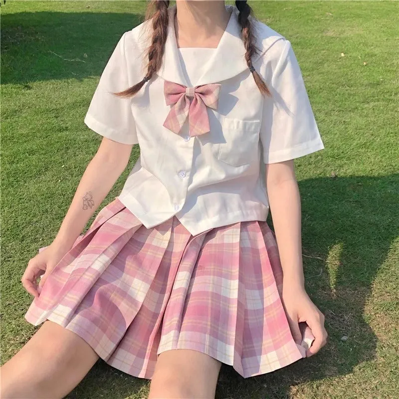 Plaid Summer High Waist Pleated Mini Skirts