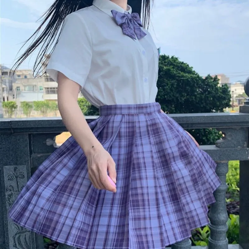 Plaid Summer High Waist Pleated Mini Skirts