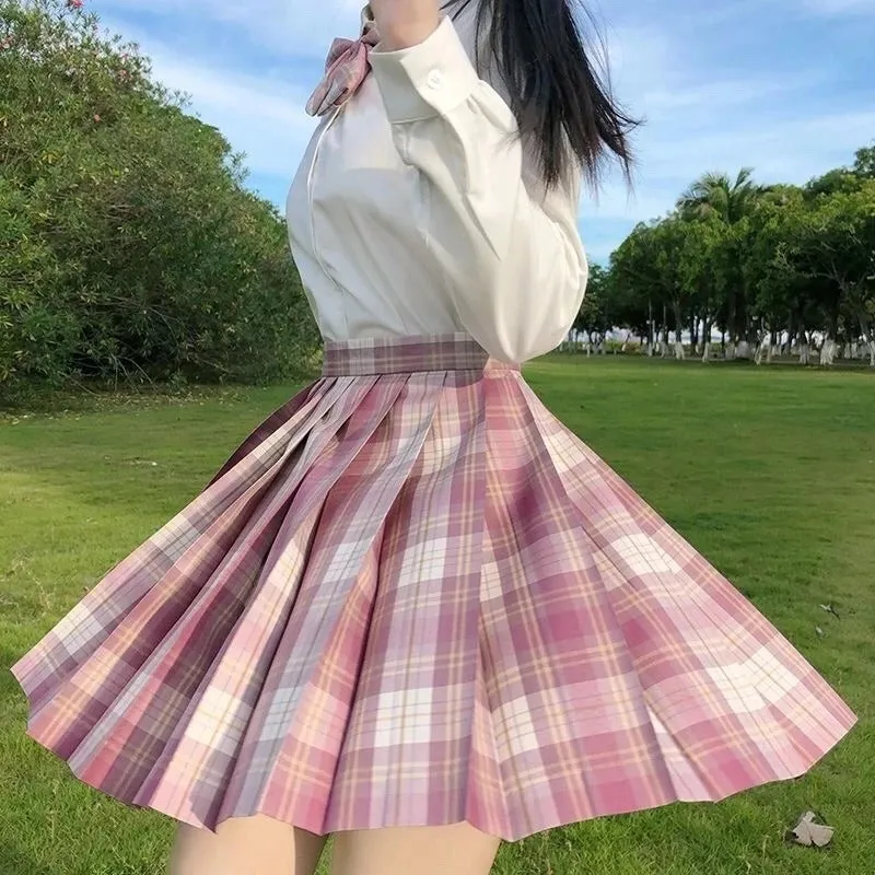 Plaid Summer High Waist Pleated Mini Skirts