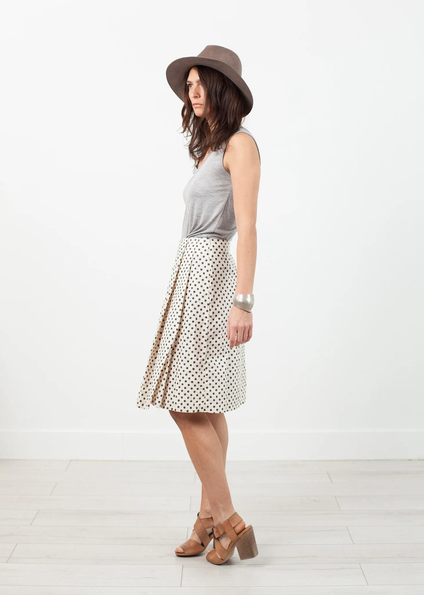 Pleated Skirt in Glitter Dots