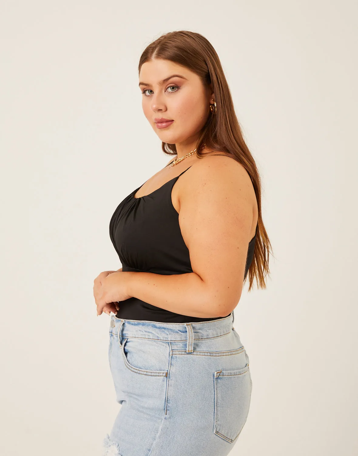 Plus Size Gathered Bust Tank