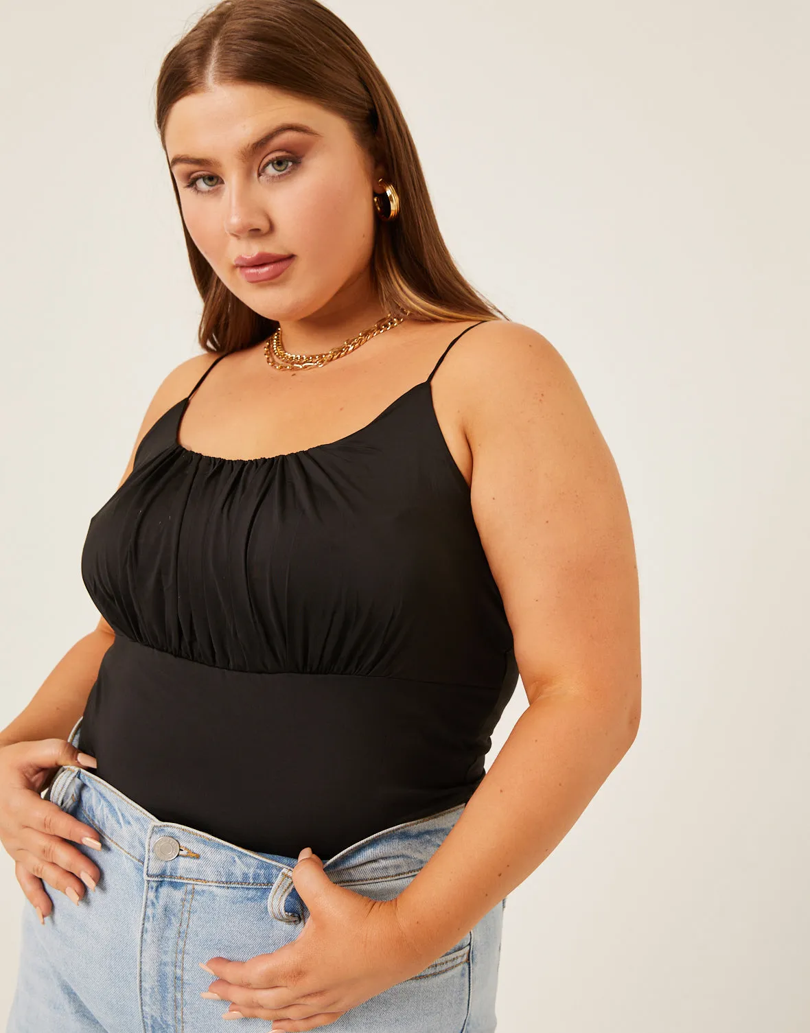 Plus Size Gathered Bust Tank