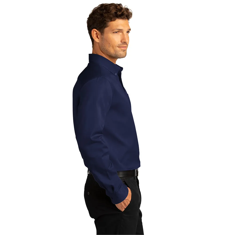 Port Authority® Long Sleeve SuperPro React™ Twill Shirt - True Navy