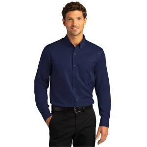 Port Authority® Long Sleeve SuperPro React™ Twill Shirt - True Navy