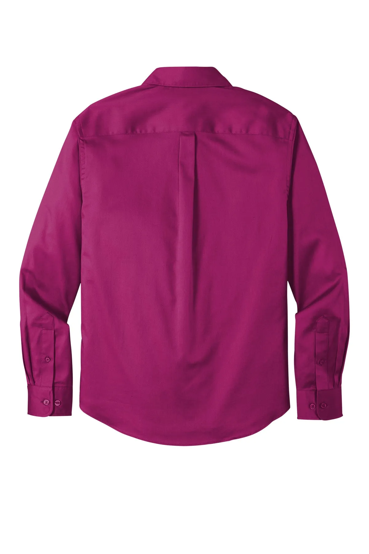 Port Authority® Long Sleeve SuperPro React™ Twill Shirt - Wild Berry