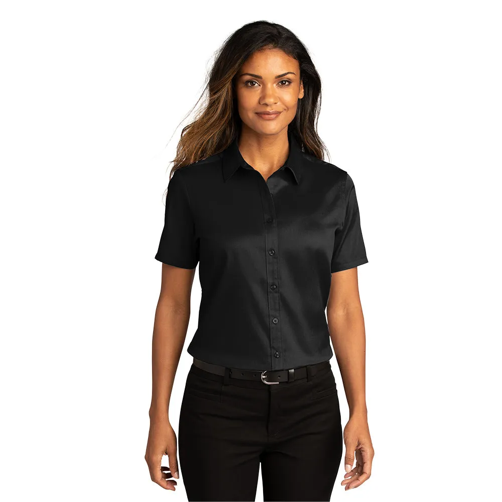 Port Authority® Women's Short Sleeve SuperPro React ™ Twill Shirt - Deep Black