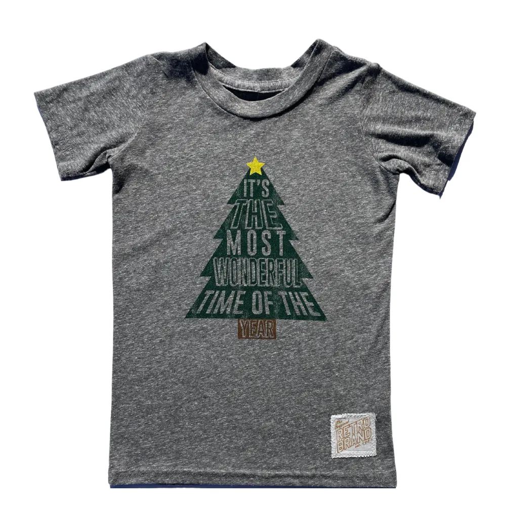 Retro Brand - It's the Most Wonderful Time of the Year SLIM Tee in Heather Grey