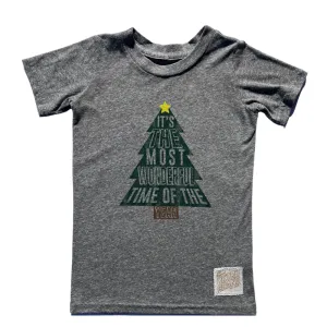 Retro Brand - It's the Most Wonderful Time of the Year SLIM Tee in Heather Grey