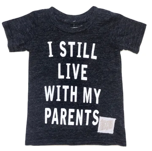 Retro Brand - Kids' I Still Live With My Parents Tee in Charcoal