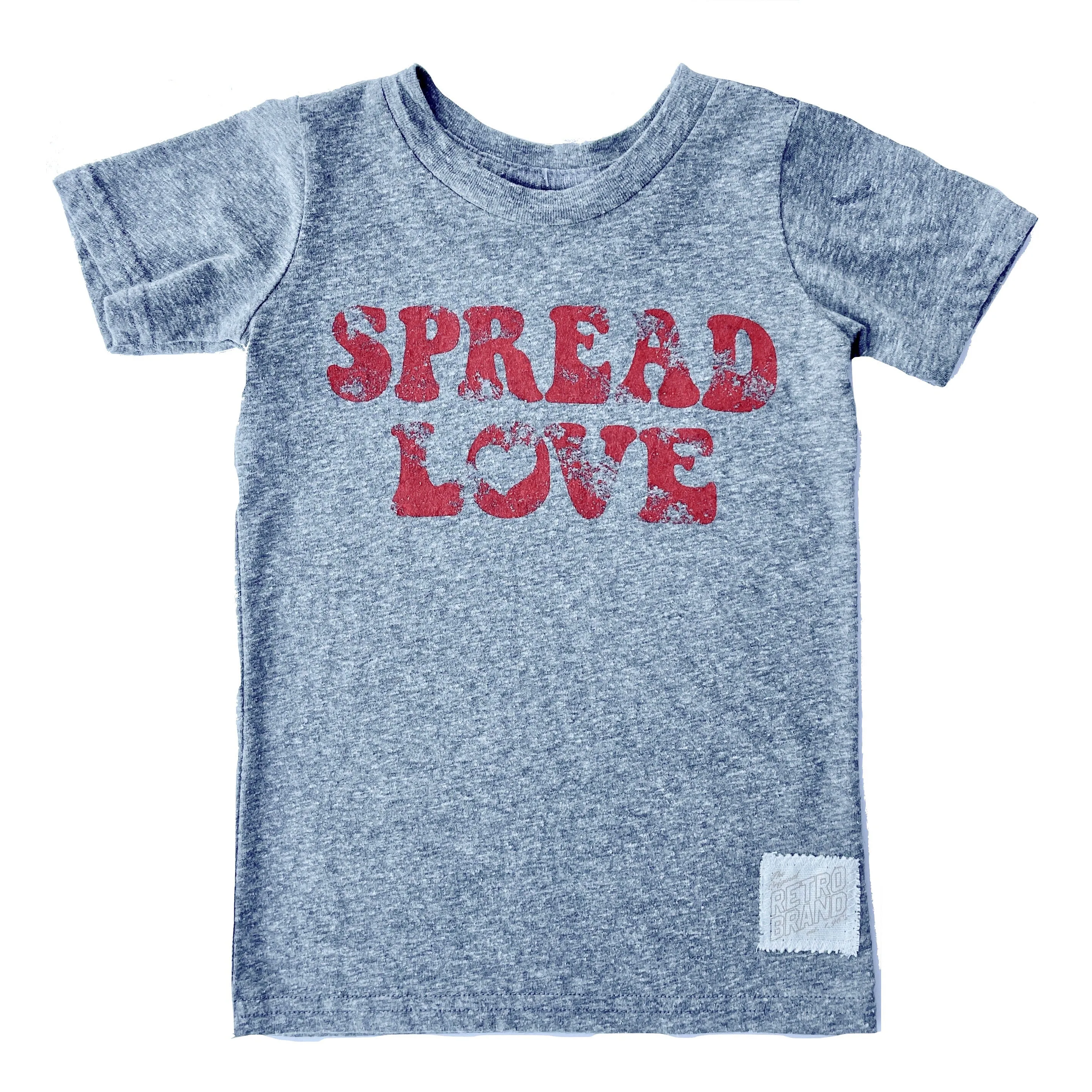 Retro Brand - Kids' Spread Love Tee in Heather Grey