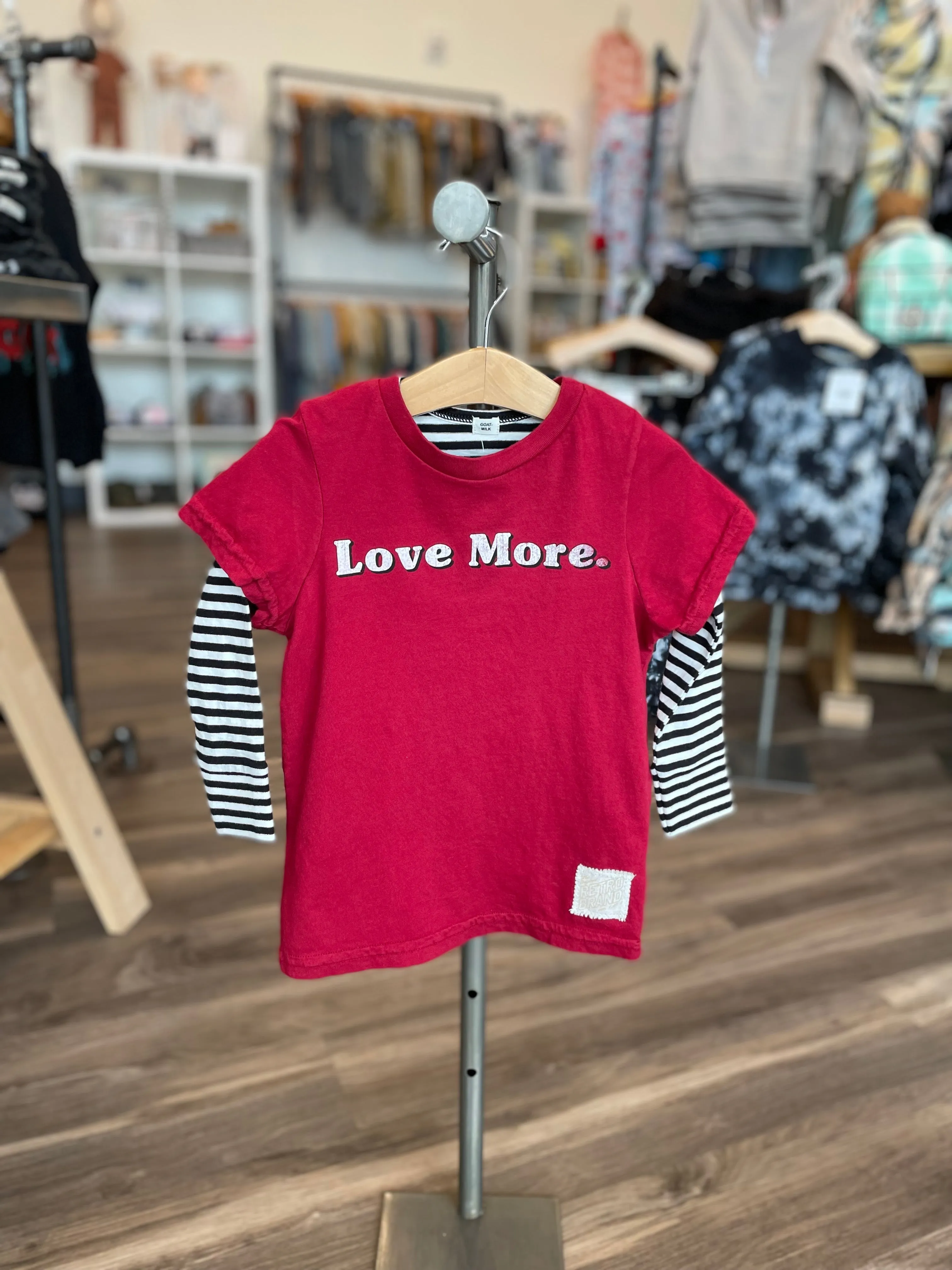 Retro Brand - Love More SLIM Tee in Red