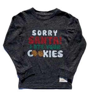 Retro Brand - Sorry Santa, I Ate Your Cookies SLIM LS Tee in Charcoal