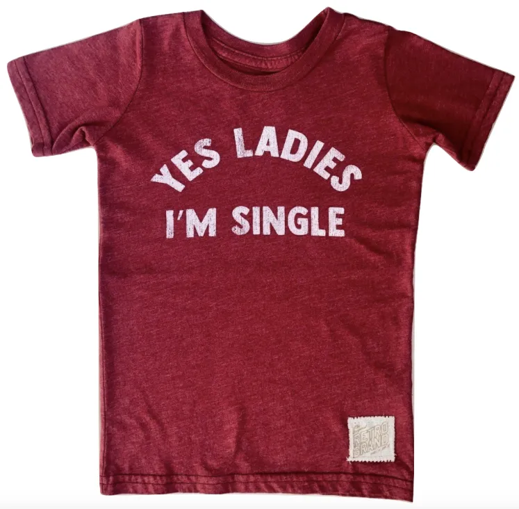 Retro Brand - Yes Ladies, I'm Single Tee in Red