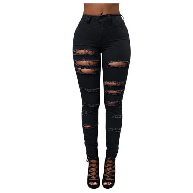 Ripped Trousers Pencil Leggings