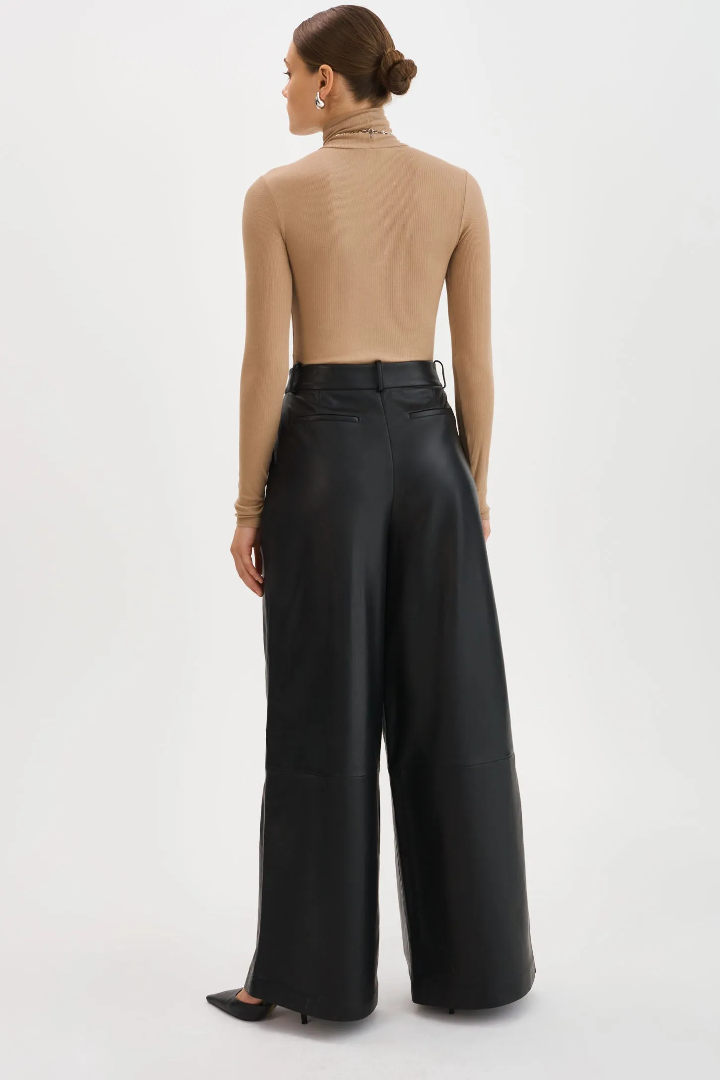 ROSSA | Wide Leg Leather Trousers