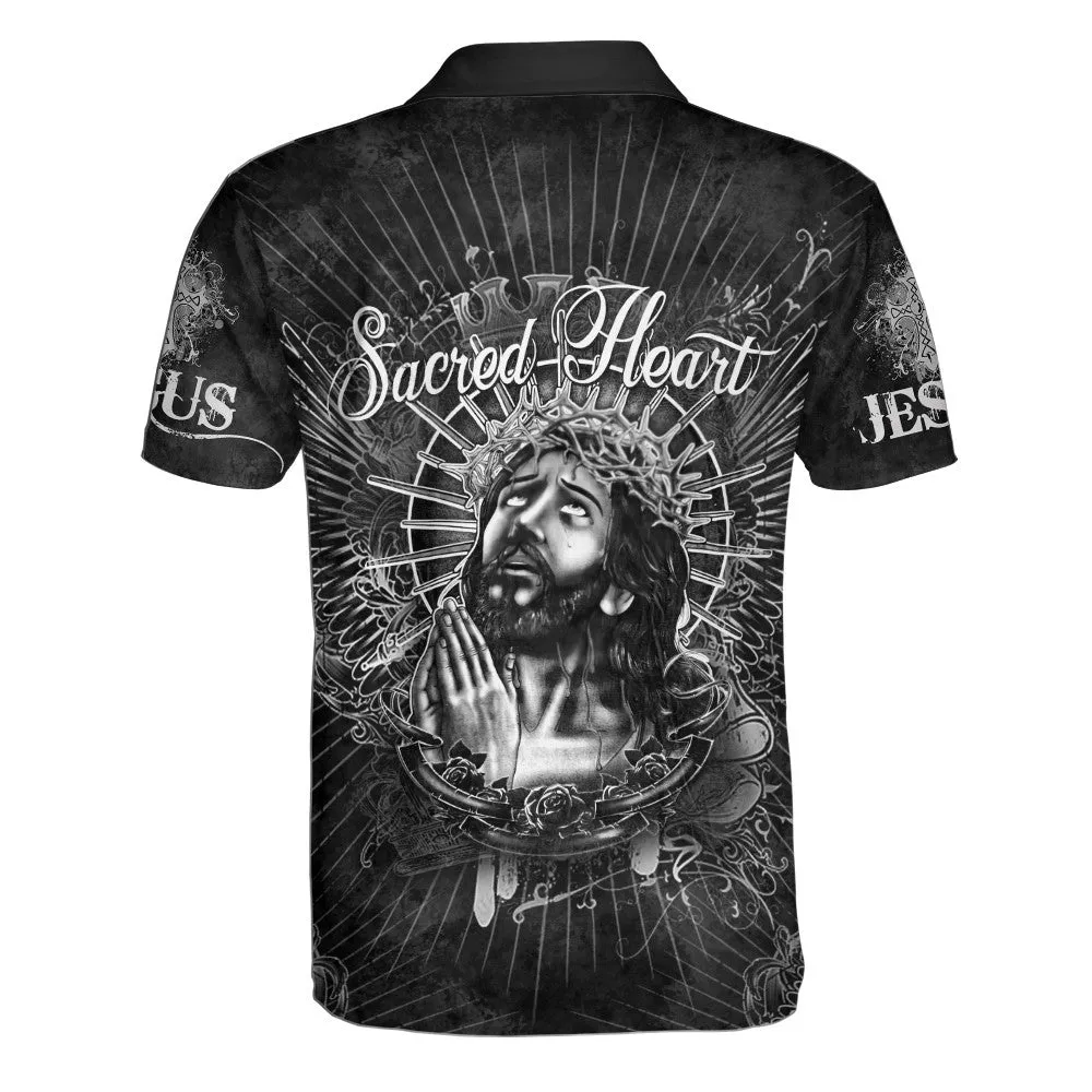 Sacred Heart Jesus Polo Shirt - Christian Shirts & Shorts