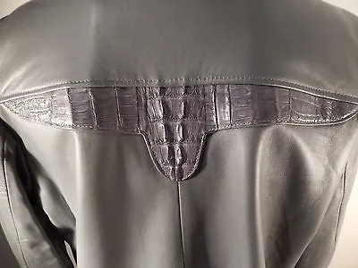 Safari Gray Horn-back Crocodile/Lambskin Jacket